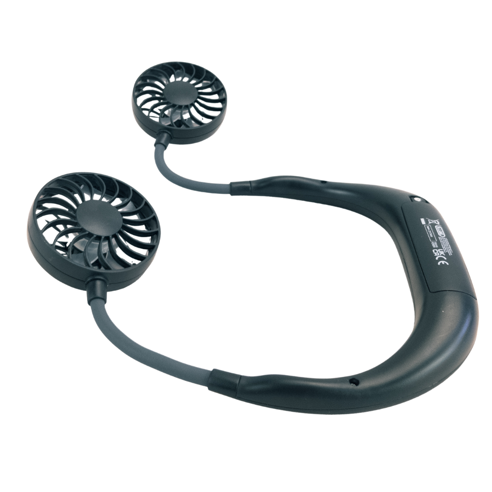 Neck Fan with Flexible Arms and 3 Speed Levels, 2W – Black