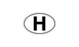 Autocolante Oval "H" para Veículos – Hungria