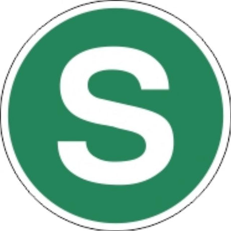 Small S Sticker (Green Circle) – 13cm