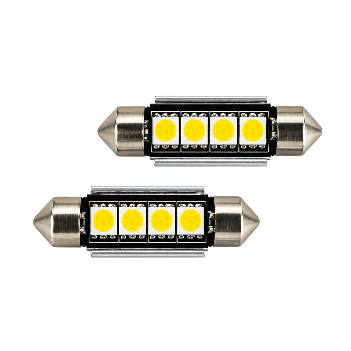 LED Festoon Bulbs 12V Canbus White 4 SMD 31–41mm 2 Pack