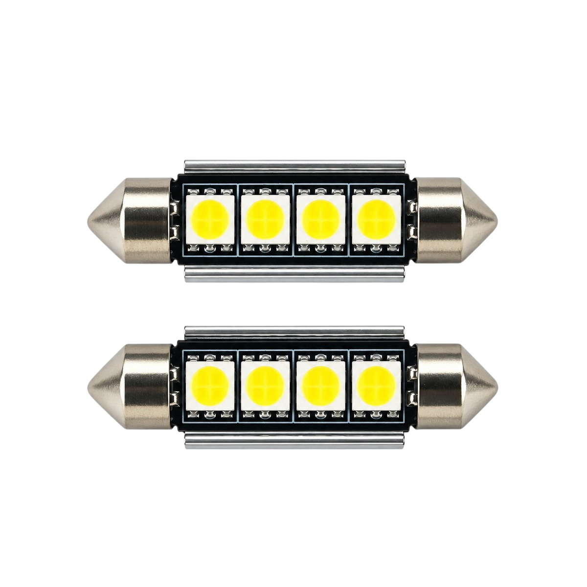 LED Festoon Bulbs 12V Canbus White 4 SMD 31–41mm 2 Pack
