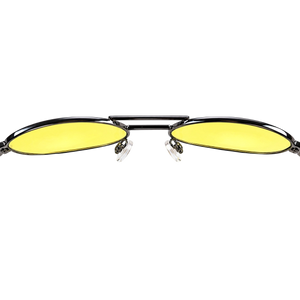 Night Driving Glasses with Yellow Lenses, Lightweight Metal Frame and Storage Pouch