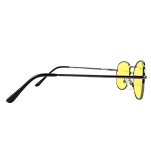 Night Driving Glasses with Yellow Lenses, Lightweight Metal Frame and Storage Pouch
