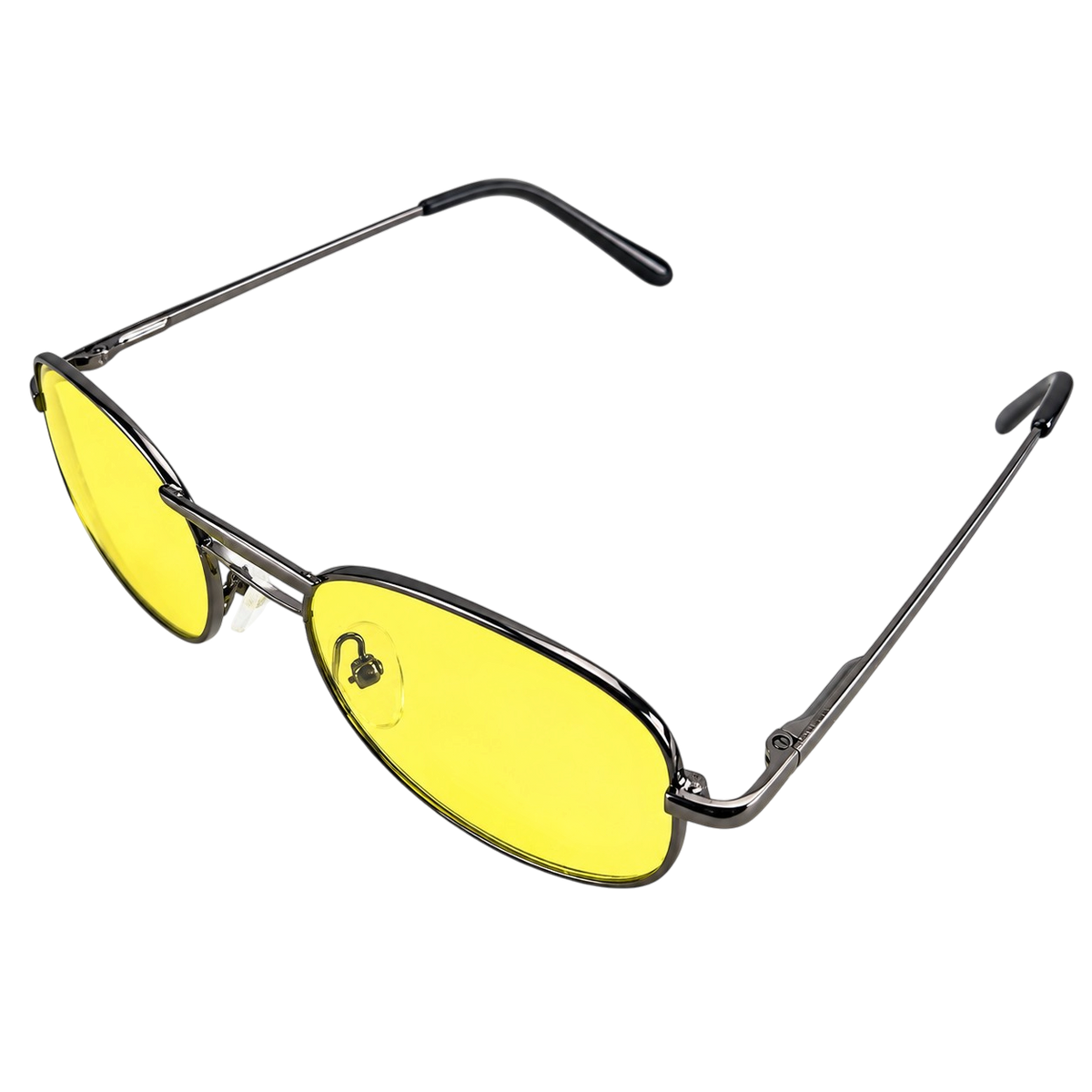 Night Driving Glasses with Yellow Lenses, Lightweight Metal Frame and Storage Pouch