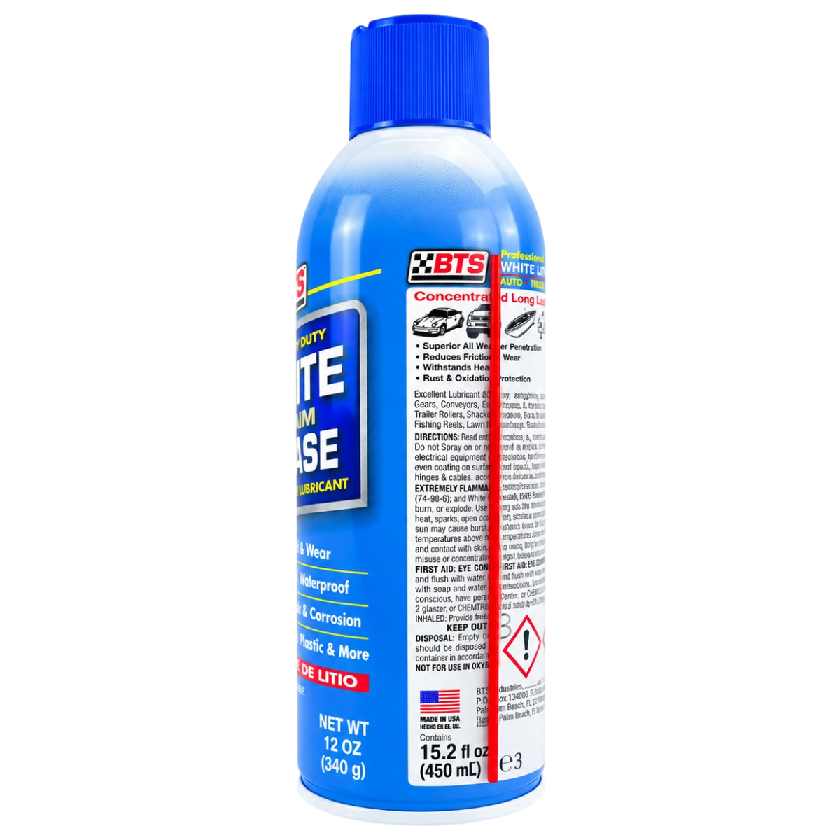 White Lithium Grease Spray for Long Lasting Lubrication and Rust Protection 450 ml