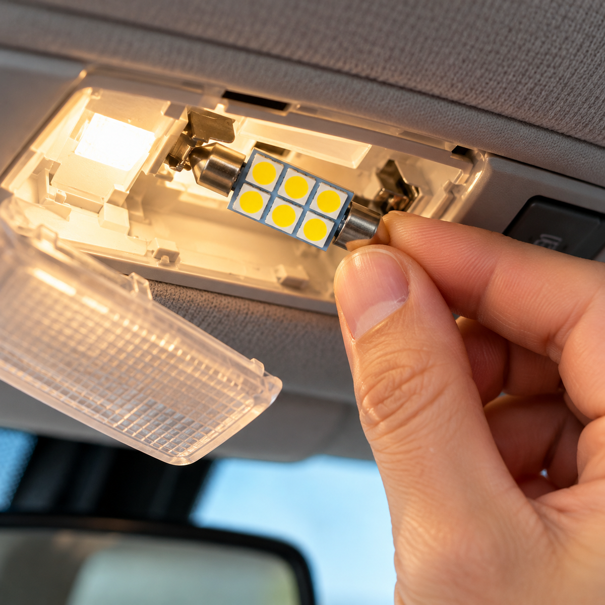 SMD LED Σοφίτα Λάμπα 6 LED Λευκού Φωτός