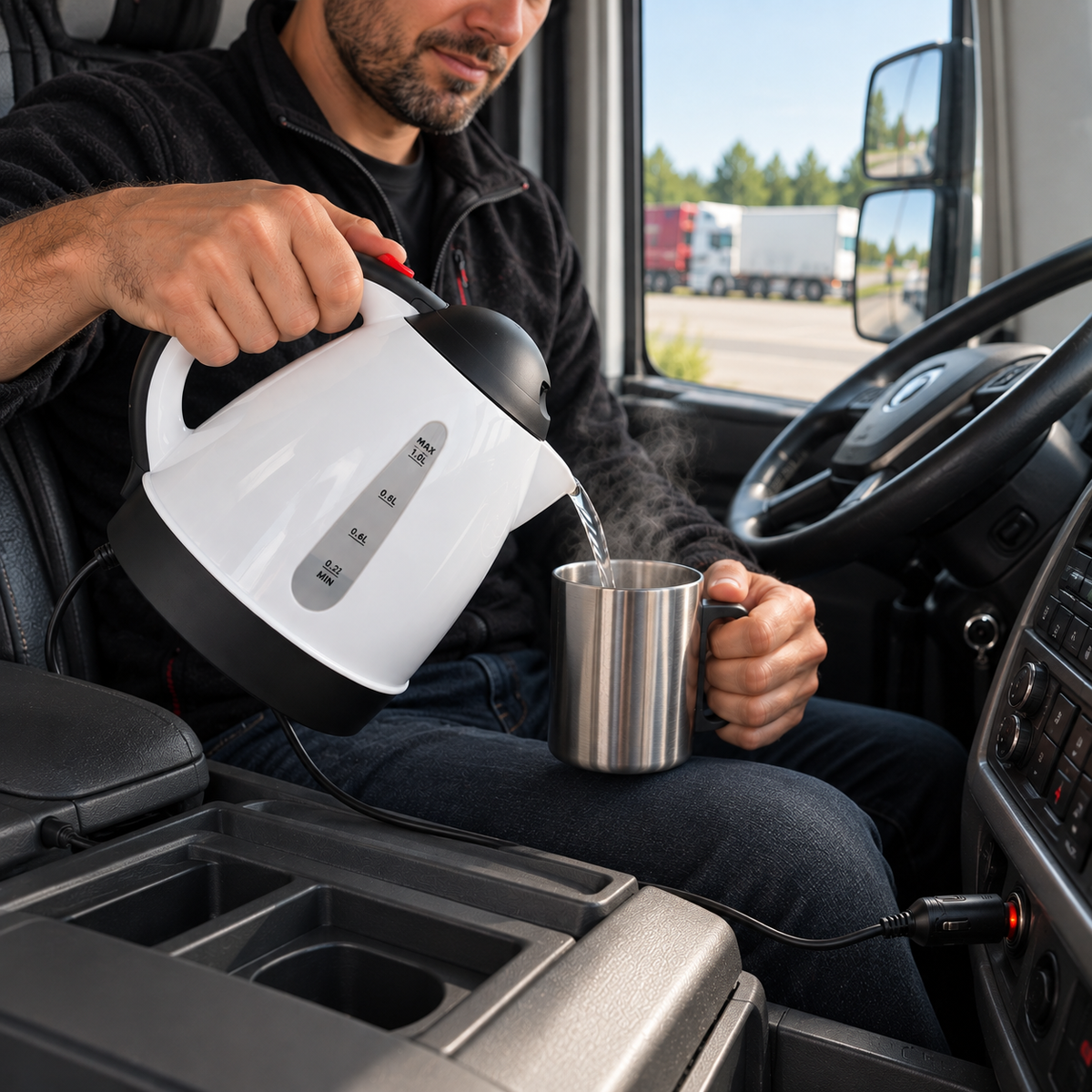 Car Kettle 1L for hot drinks on the road