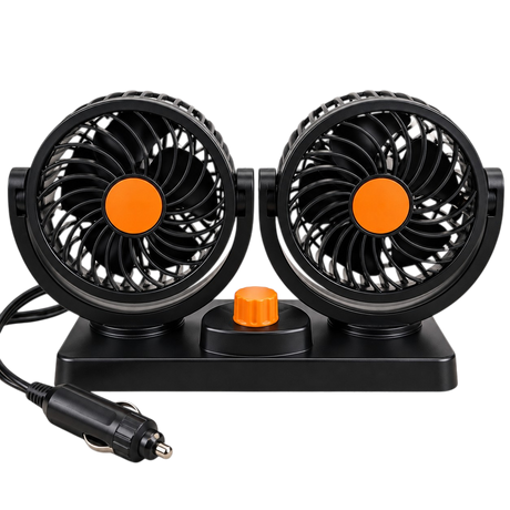 Ventilateur double pour voiture – 2 x 15 cm, 12V/24V