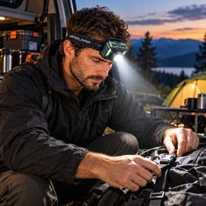 Rechargeable head torch light 1200 lumens with motion sensor