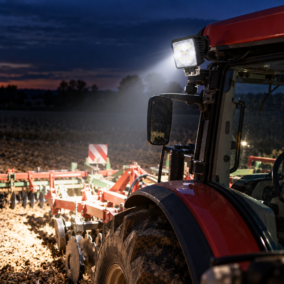LED Work Light with Wide Flood Beam for Tractors and Vehicles