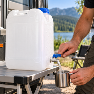 Plastic water jerry can with metal tap 10/20/30 litre