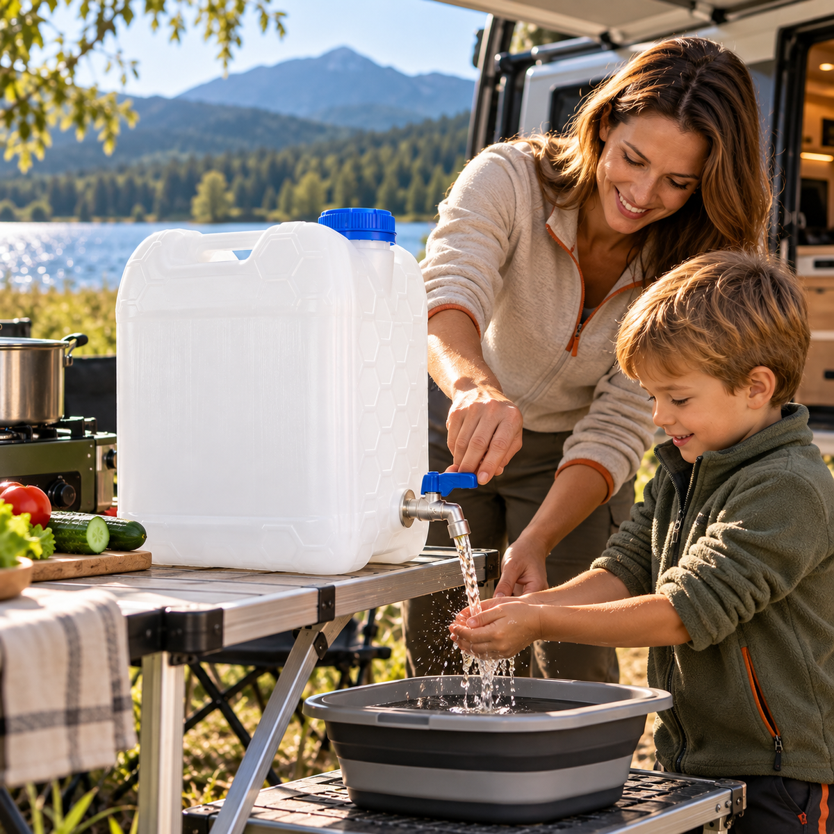 Plastic water jerry can with metal tap 10/20/30 litre