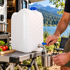 Plastic water jerry can with metal tap 10/20/30 litre