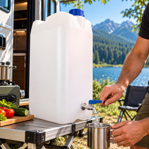 Plastic water jerry can with metal tap 10/20/30 litre