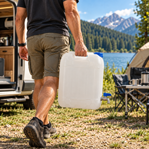 Plastic water jerry can with metal tap 10/20/30 litre