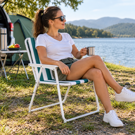 Camping Chair Foldable Lightweight Aluminium 120 kg