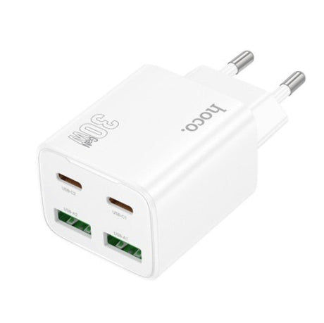 HOCO N56 sieťová nabíjačka 4-portová (USB + USB-C) 20W, biela