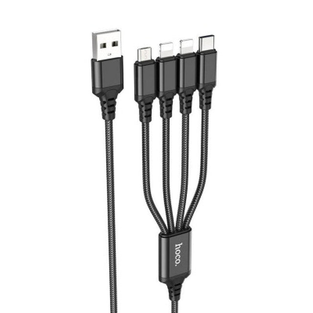 Cable USB 4 en 1 Hoco X76 – 1 metro, negro