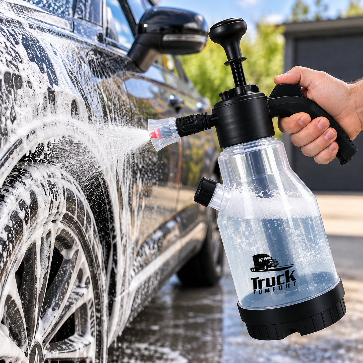 Car Foam Sprayer with Hand Pump and 4 Interchangeable Nozzles 2L