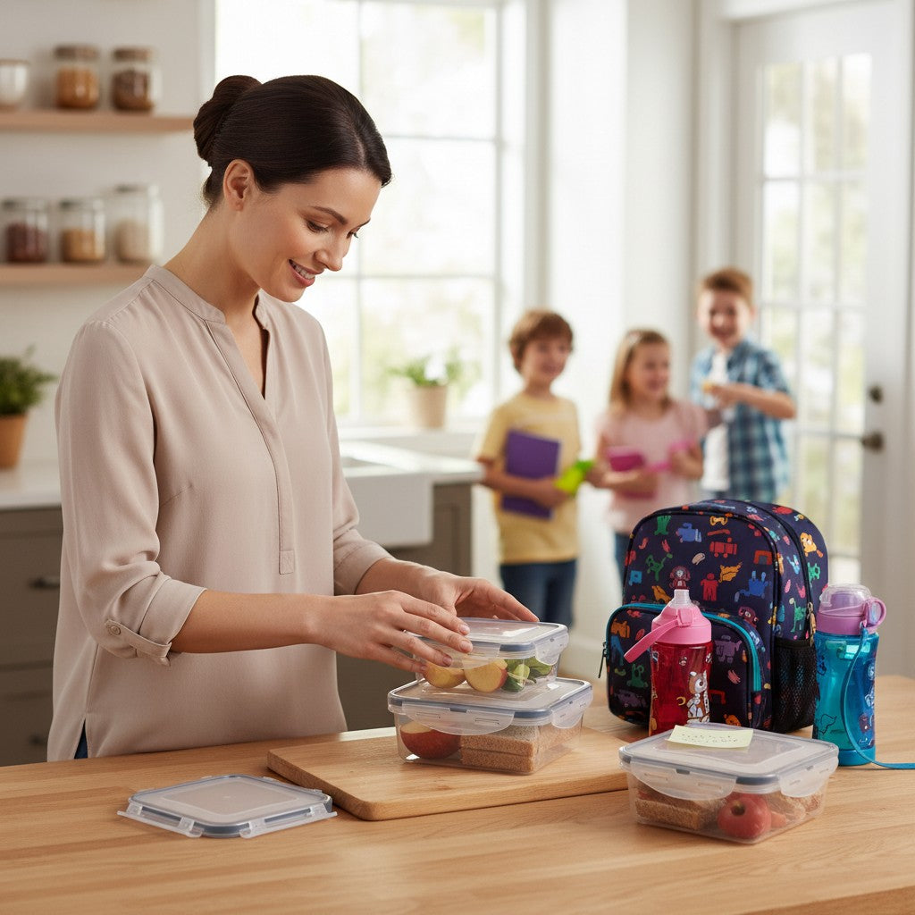 Food Storage Containers 4 Piece Plastic Airtight Set with Lids