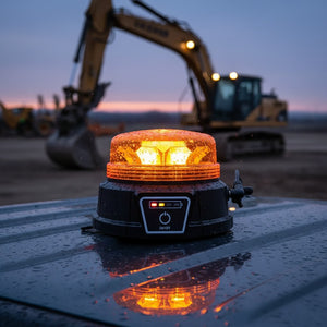 Amber flashing beacon ultra slim LED with remote control and rechargeable battery