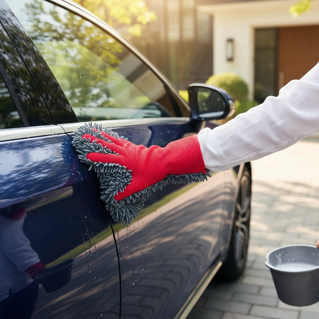Car wash mitt chenille microfiber glove cleaning