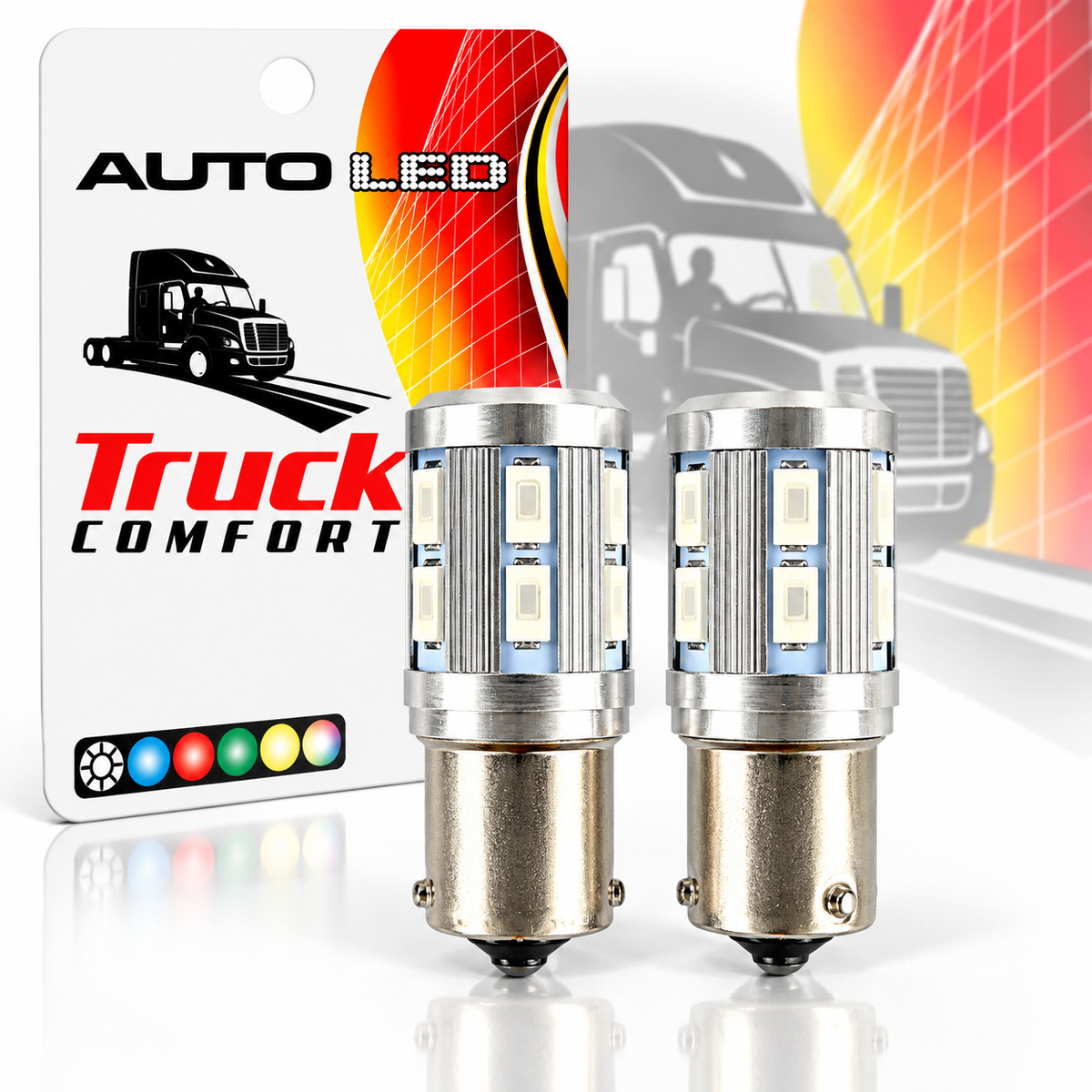LED Car Bulbs BA15S SMD White or Red 2 Pack