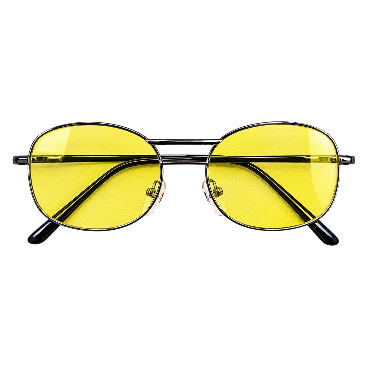 Night Driving Glasses with Yellow Lenses, Lightweight Metal Frame and Storage Pouch