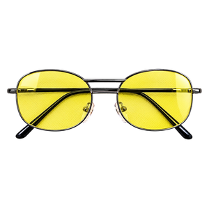 Night Driving Glasses with Yellow Lenses, Lightweight Metal Frame and Storage Pouch