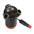 3-fach Kfz-Adapter mit Voltmeter und 4 USB-Anschlüssen für den Getränkehalter