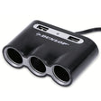 3-Socket Car Cigarette Lighter Splitter with 2 USB Ports