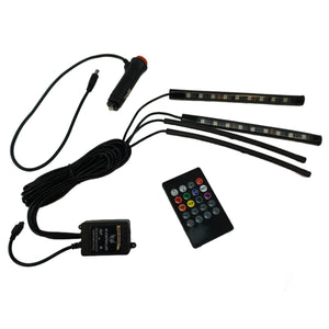 LED traka s daljinskim upravljačem za unutrašnjost vozila – 12V, 4x9 LED
