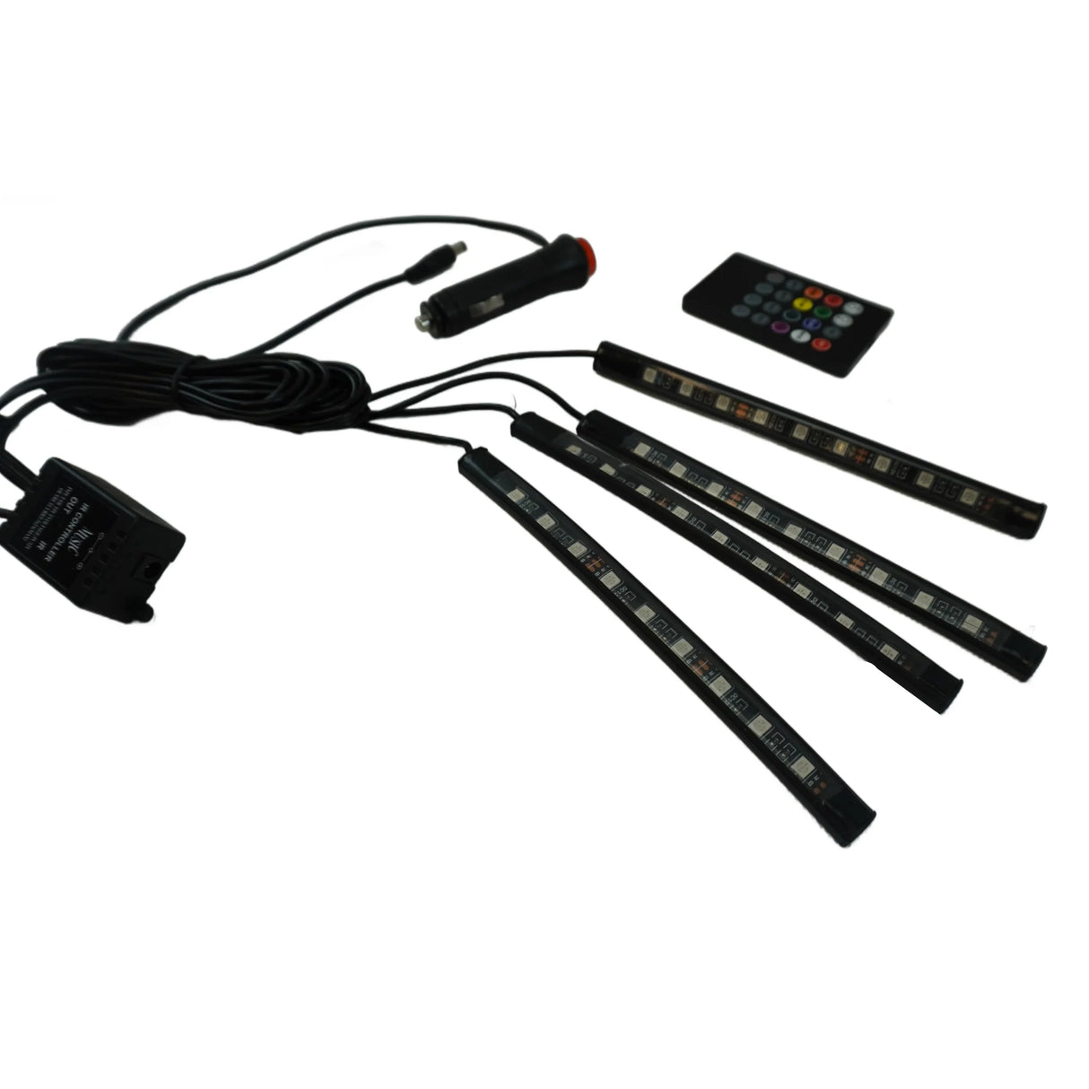 LED traka s daljinskim upravljačem za unutrašnjost vozila – 12V, 4x9 LED