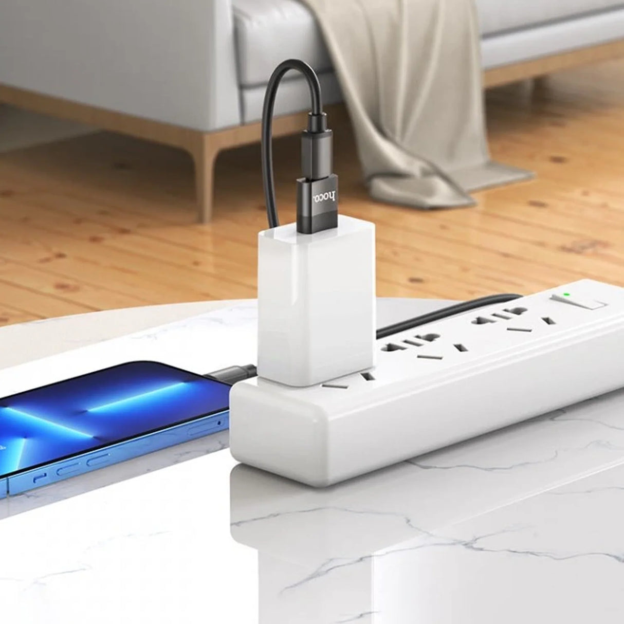 USB 2.0 na USB-C adaptér HOCO UA17, černý