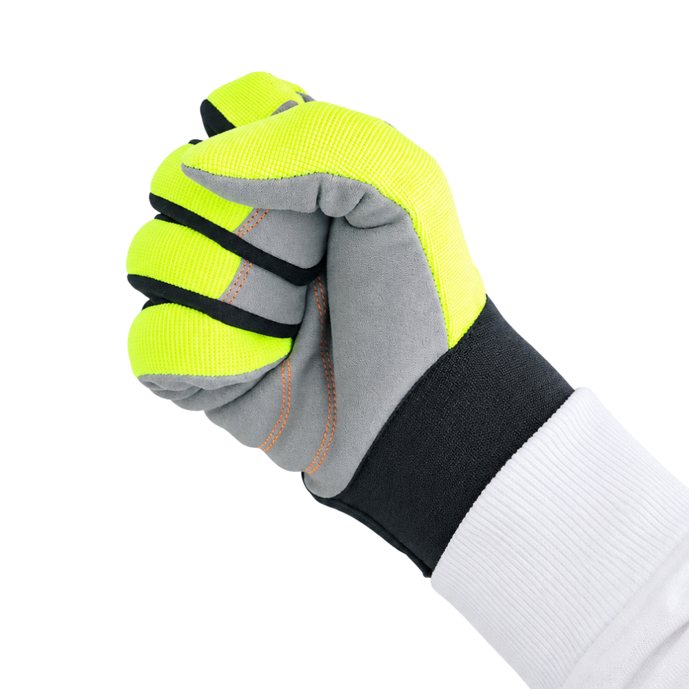 Safety work gloves High-Visibility with Double-Padded & hook and loop closure