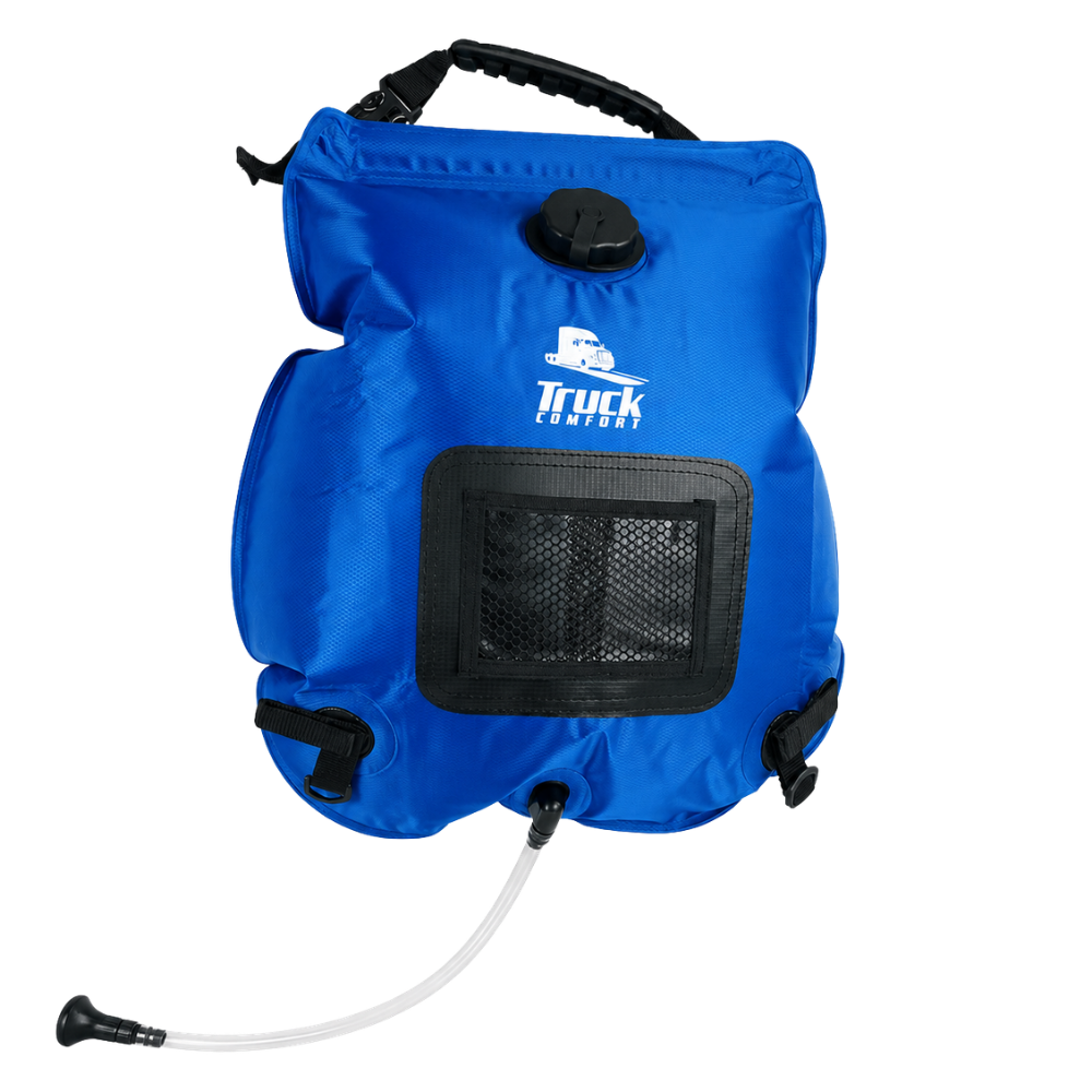 Camping shower portable PVC coated 20L blue