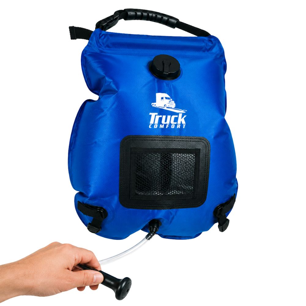Camping shower portable PVC coated 20L blue
