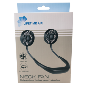Neck Fan with Flexible Arms and 3 Speed Levels, 2W – Black