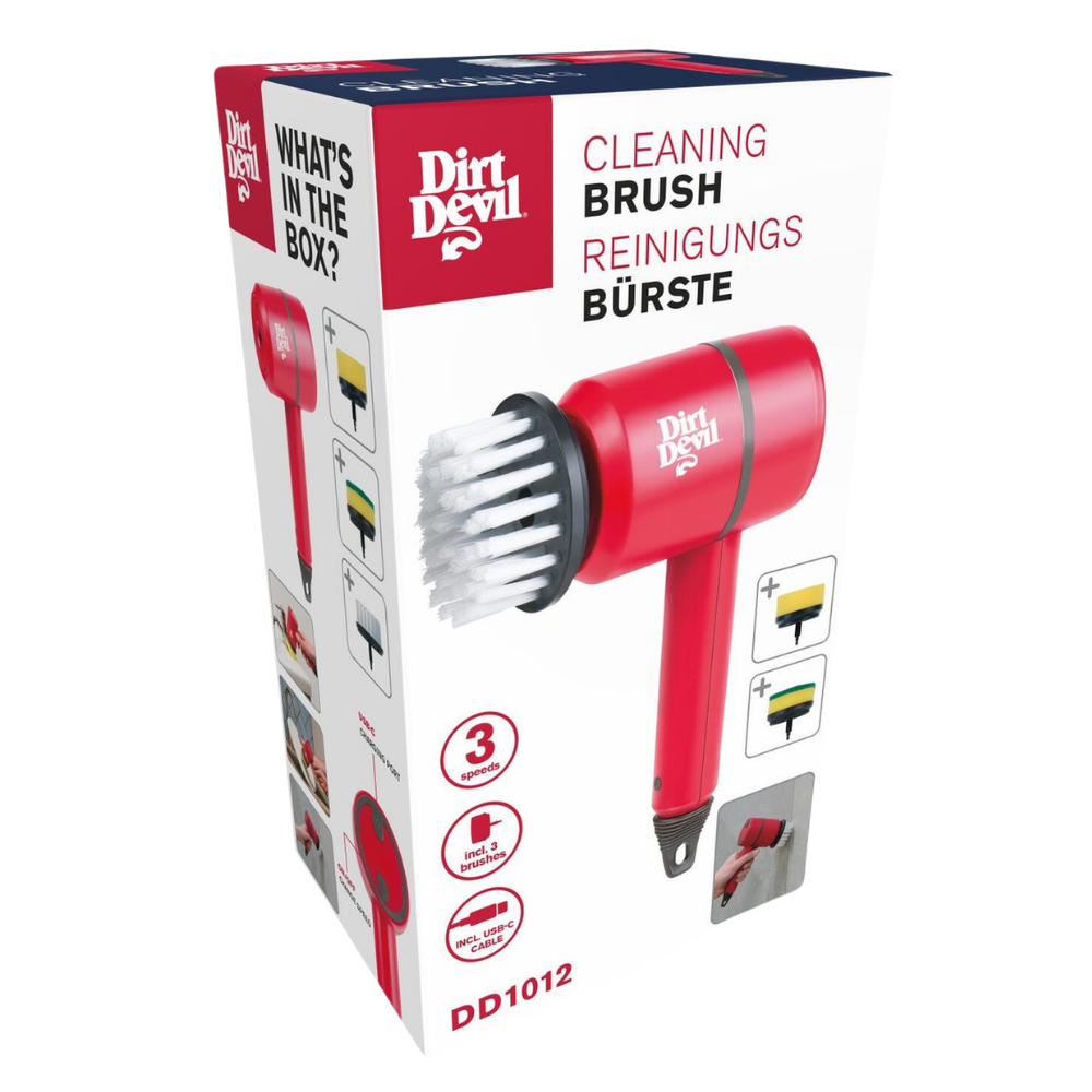 Electric cleaning brush with rotating head and 3 speeds