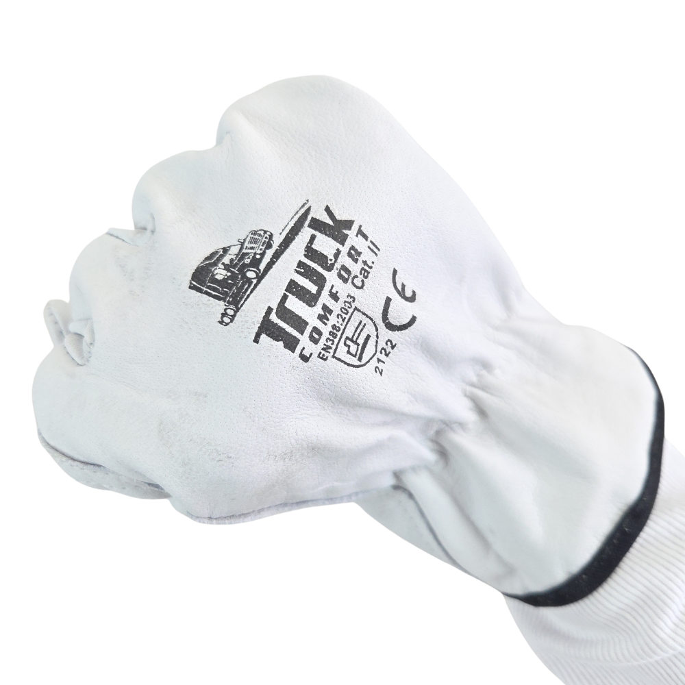 Driver Work Glove Soft Leather with Elastic Cuff, Size 10