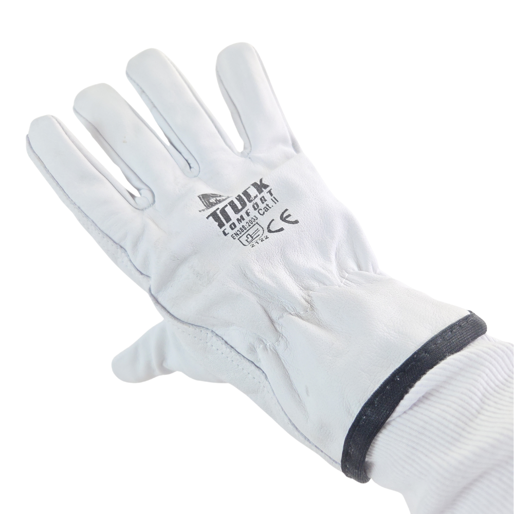 Driver Work Glove Soft Leather with Elastic Cuff, Size 10