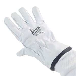 Driver Work Glove Soft Leather with Elastic Cuff, Size 10