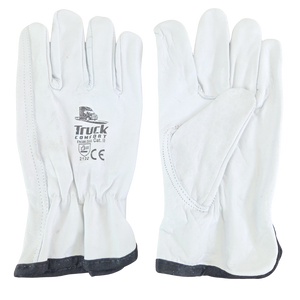 Driver Work Glove Soft Leather with Elastic Cuff, Size 10