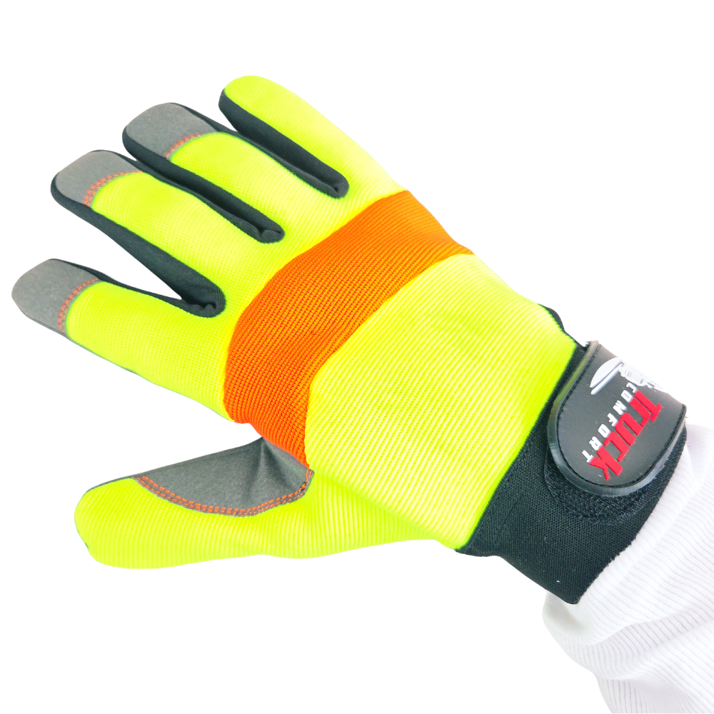 Safety work gloves High-Visibility with Double-Padded & hook and loop closure