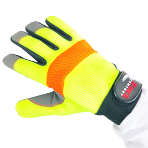 Safety work gloves High-Visibility with Double-Padded & hook and loop closure