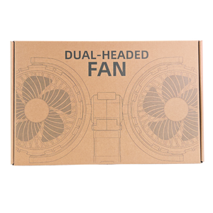 Rechargeable Clip On Fan with Dual Heads 6inch, LED Light & USB-C Charging