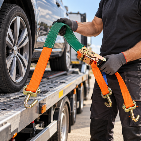 Radzurrgurte für Autotransporter 3-Punkt-Zurrsystem 2,5 m