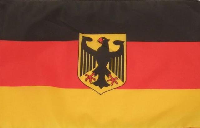 Grand drapeau allemand avec blason (90x150 cm)