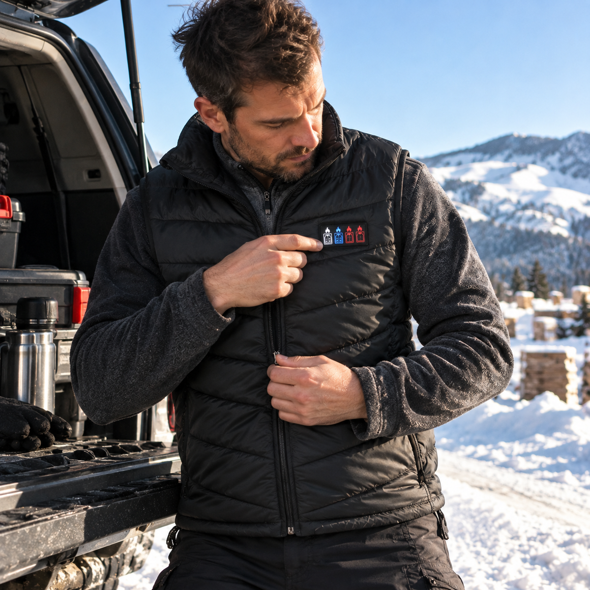 Heated Vest with 19 Heating Panels, 4 Heating Zones and 3 Heat Settings