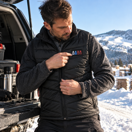 Heated Vest with 19 Heating Panels, 4 Heating Zones and 3 Heat Settings